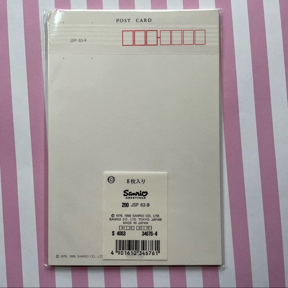 Vintage Sanrio Hello Kitty FRUITS 8 Postcards 1999 - AS IS - Picture 4 of 5